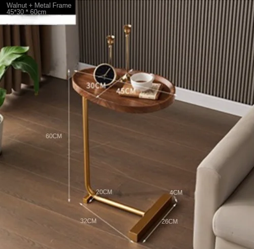 Nordic Modern Morocco And Simplicity Corner Table Living Room Home Sofa Side Table Hotel Homestay Bedside Side Table Wholesale Walnut metal frame