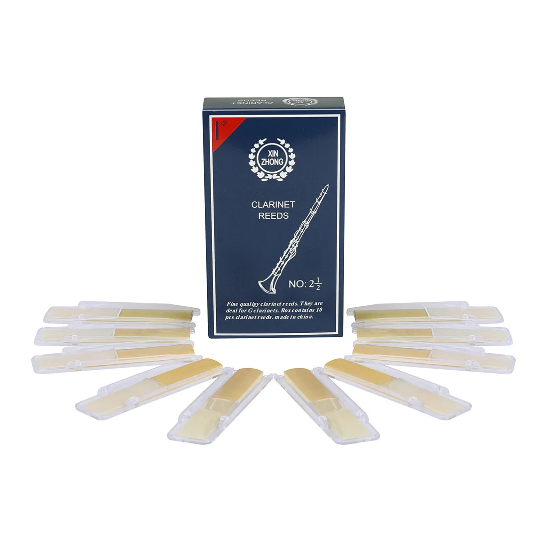 

10Pcs/Set Bb Clarinet Reed 2.5 Strength B Flat Clarinet Reed Woodwind Instrument Parts Accessories Classica Tradition Reeds