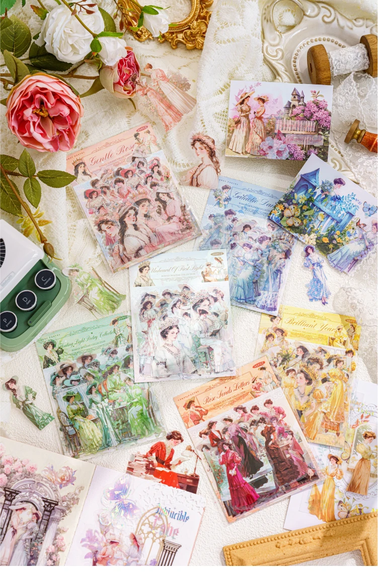JIANQI 40 Stück süßes Aufkleberpaket Girl Generation Decor Junk Journal DIY Srapbooking kreatives Briefpapier Kunst Collage Photoa Album – Detail 4