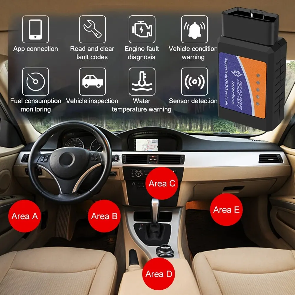 Obd2 Scanner Obd Code Reader System Diagnostic Tool Bluetooth ELM327 OBDII Auto Diagnostic Tool for Android ELM327 V2.1 OBD2 Code Reader OBD2 Car Diagnostic Tool Scanner