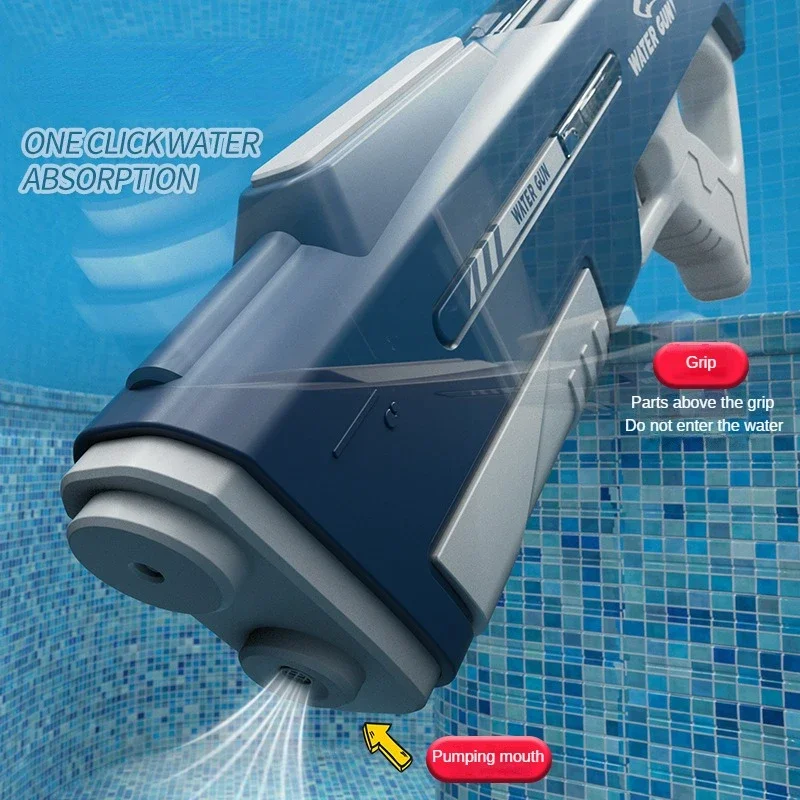 Automatic Water Absorption Electric Water Gun 43cm Children Hand Self-integration High-pressure Watergun Outdoor Toys for Kids 3