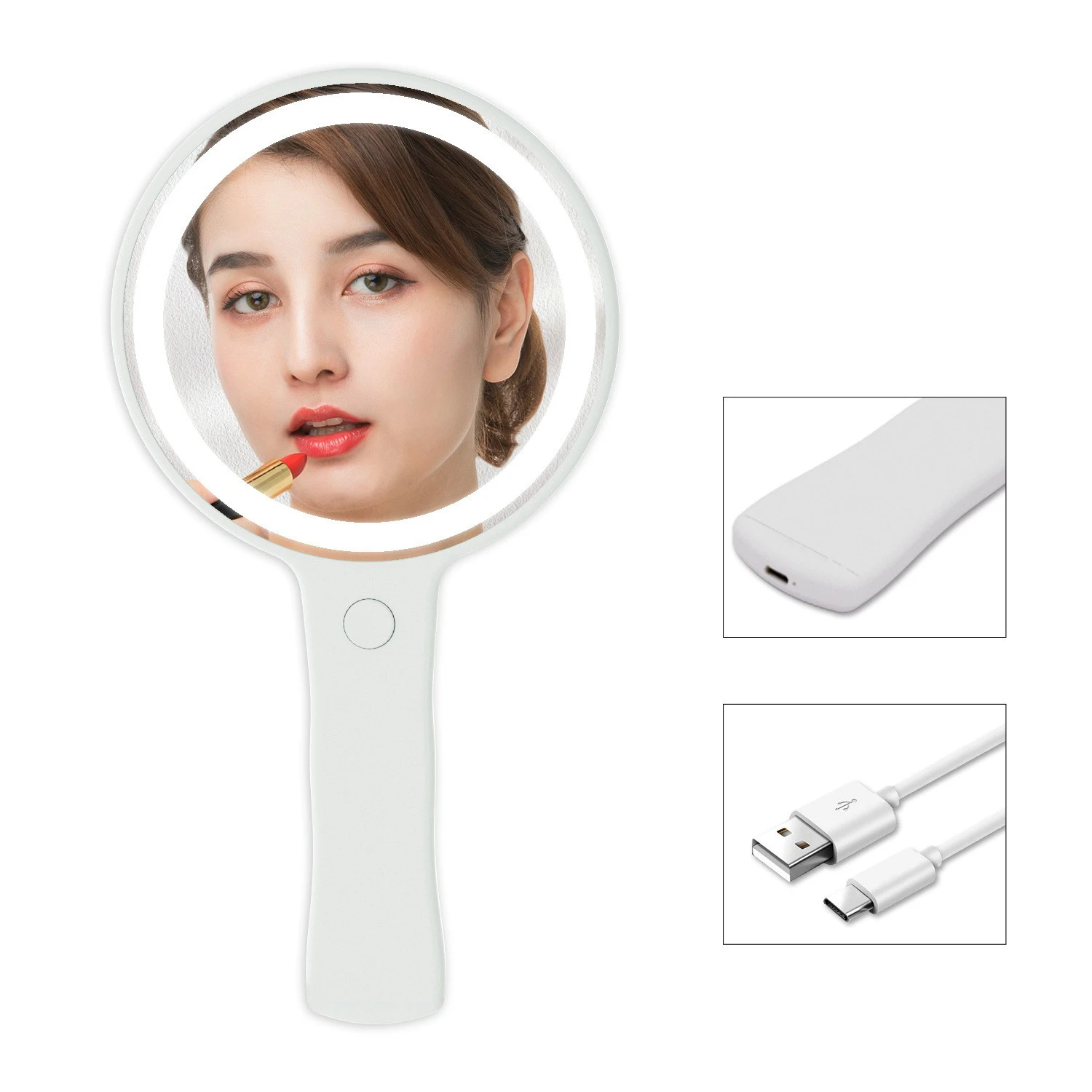 European-style Pattern Hand-held Makeup Mirror Portable Carry-on Dressing Small  Mirror Handle Makeup Mirror Makeup Tools - Makeup Mirrors - AliExpress