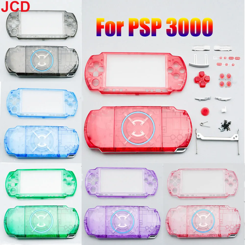 

JCD 1set For PSP3000 PSP 3000 Clear Colorful Replacement Housing Shell Game Console Shell Cover Case with Buttons