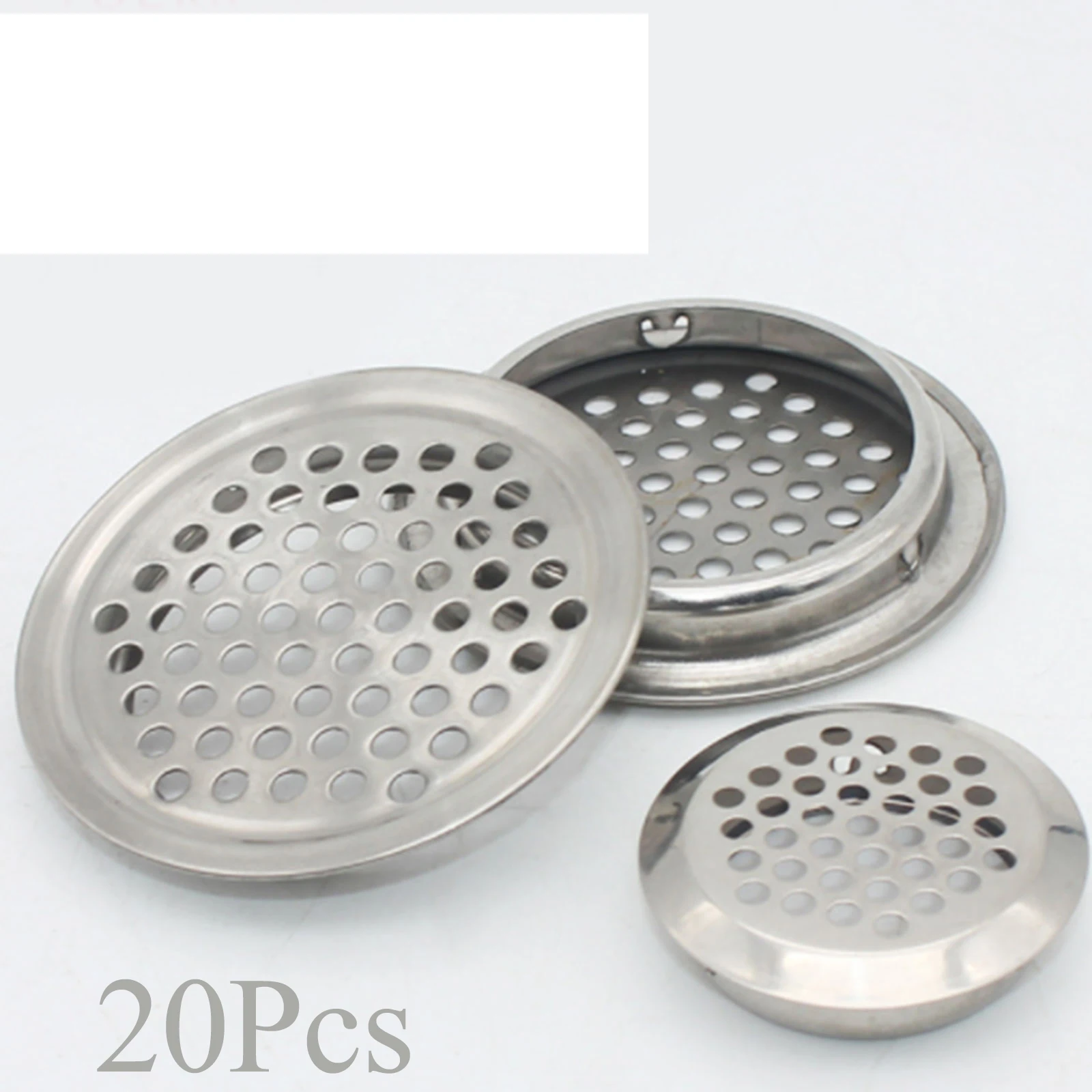 20Pcs/lot Round Air Vent Hole Ventilation Louver Stainless Steel Mesh Hole Plug Dia 19/25/35/53mm Flat Surface Wardrobe Grille