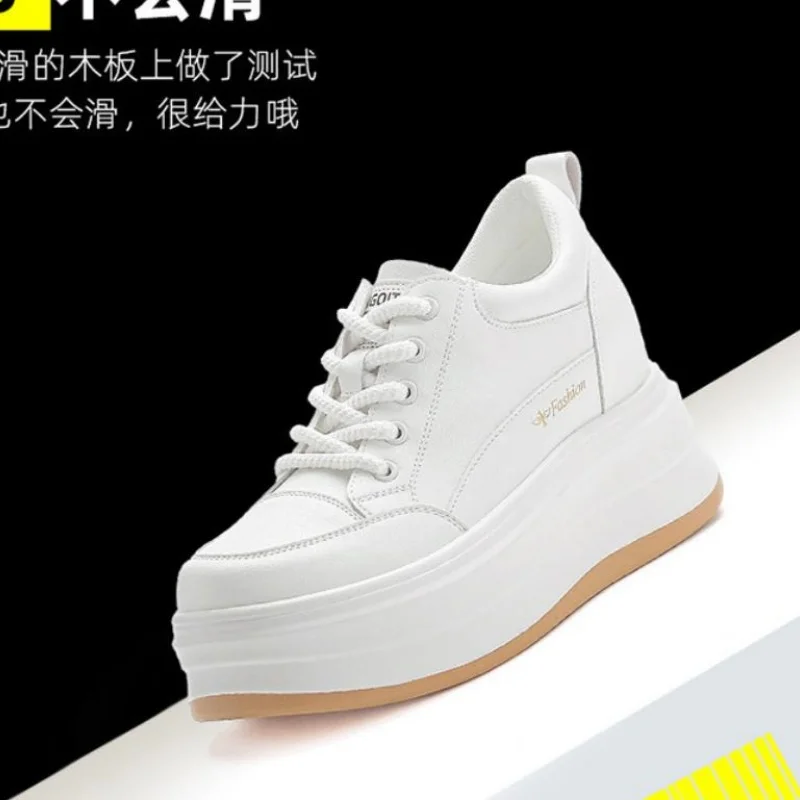 8cm 가죽 Vulcanize 여름 하이 브랜드 Comfy Chunky Sneaker Loafer 봄 가을 플랫폼 Vulcanize 여성 신발 34-39