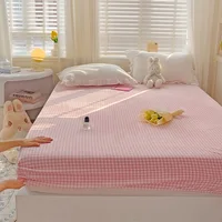 Velvet Fitted Sheet for Winter Bedsheet Plaid Style Bed Cover Skin-friendly Mattress Protector sabanas para cama (No Pillowcase) 2