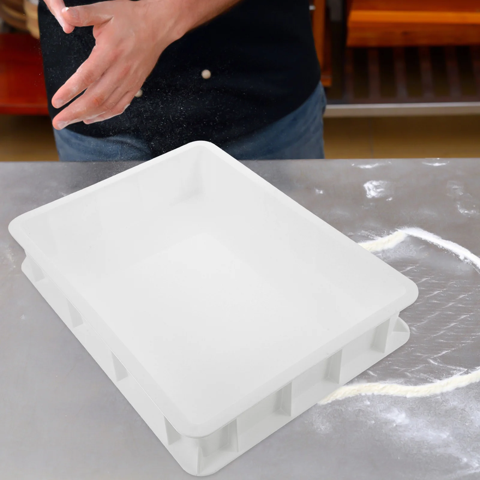 Pizza Stackable Dough Boxes Proofer for Home Proofing Tray with Lid Container White