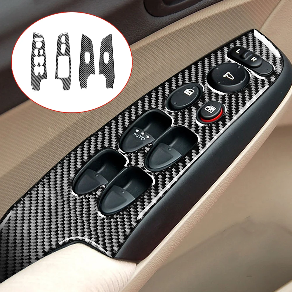 

Панель переключателя двери окна автомобиля для Honda Civic 8 поколения 2006-2011 LHD, отделка, наклейка из углеродного волокна, аксессуары для интерьера
