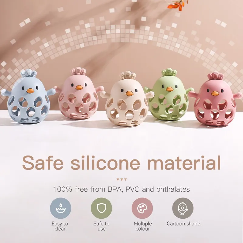 1Pc Baby Silicone Teether Toys Infant BPA Free Silicone Soft Soothing Teething Toys Newborn Chewing Teething For Baby Gift