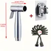 1 Set 304 Stainless Steel Wire Drawing Non-Punching Booster Toilet Spray Gun - Female Washing Device with Small Flower Sprinkler 4