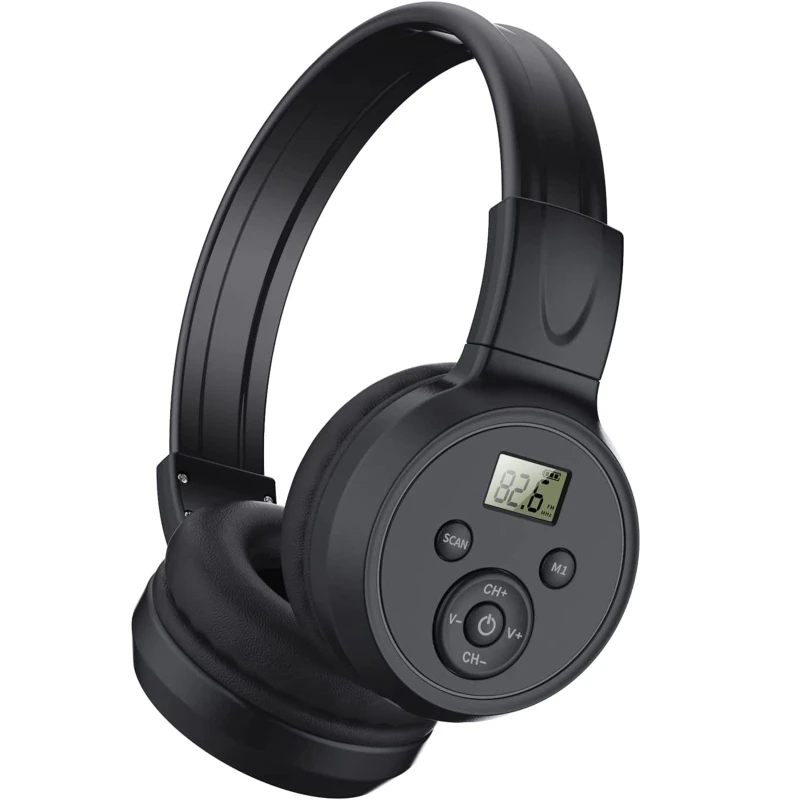 

Portable FM Radio Rechargeable Headphone Ear Muffs Foldable Design LCD Display FM Radio Headset Scalable Design