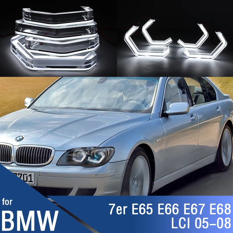 

for BMW 7 series E65 E66 E67 E68 Alpina B7 LCI 730i 735i 740i 745i 750i 760i 05-08 LED Crystal M4 Iconic Style Angel Eyes Light