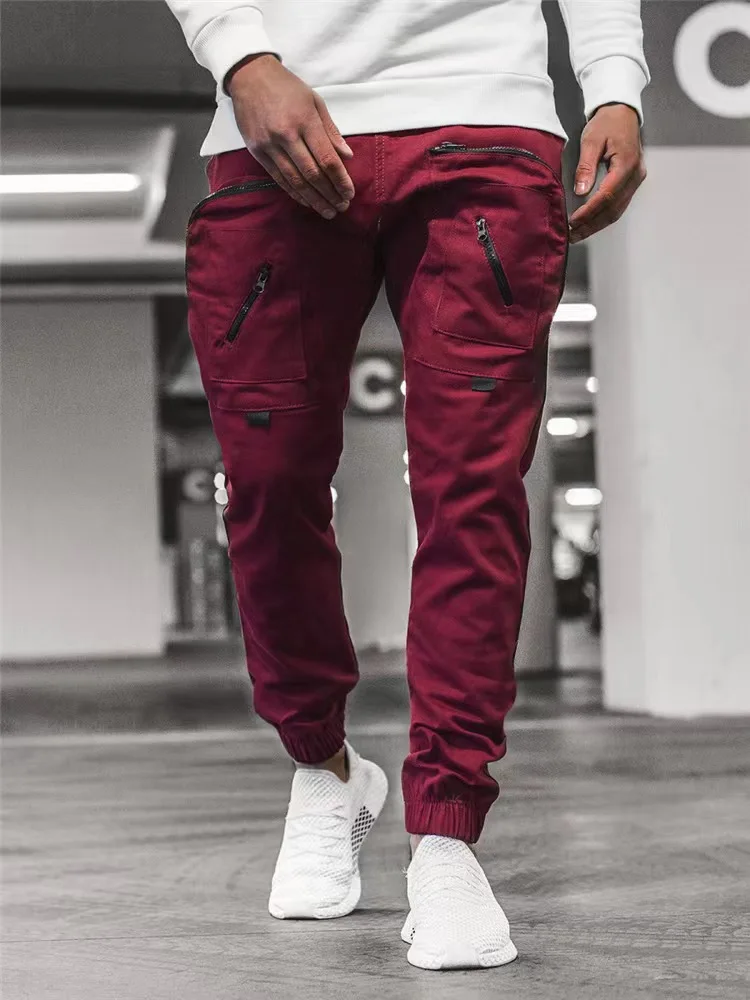 Men's Overalls Autumn/Winter Multi Pocket Leggings Korean Version Youth Functional Casual Pants