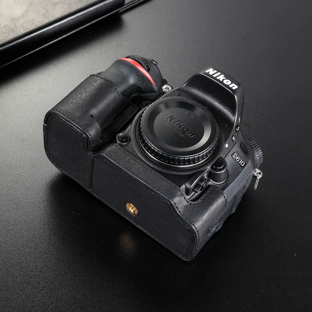 Per Nikon D610 D750 D800 D800E D810 D850 Custodia Per Fotocamera Custodia Per Fotocamera In Vera Pelle Fatta A Mano Mezza Borsa