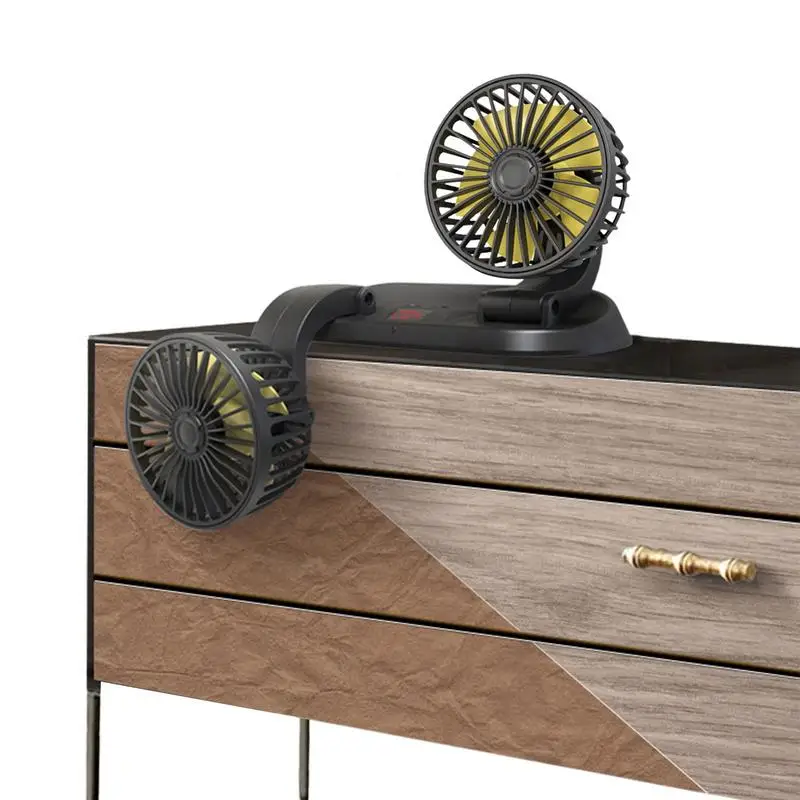 

12V 24V Car Fan 360 Degrees Adjustable Portable Fan 3 Speed Strong Wind Desk Fan For Vehicle Dashboard Truck Van SUV RV Boat