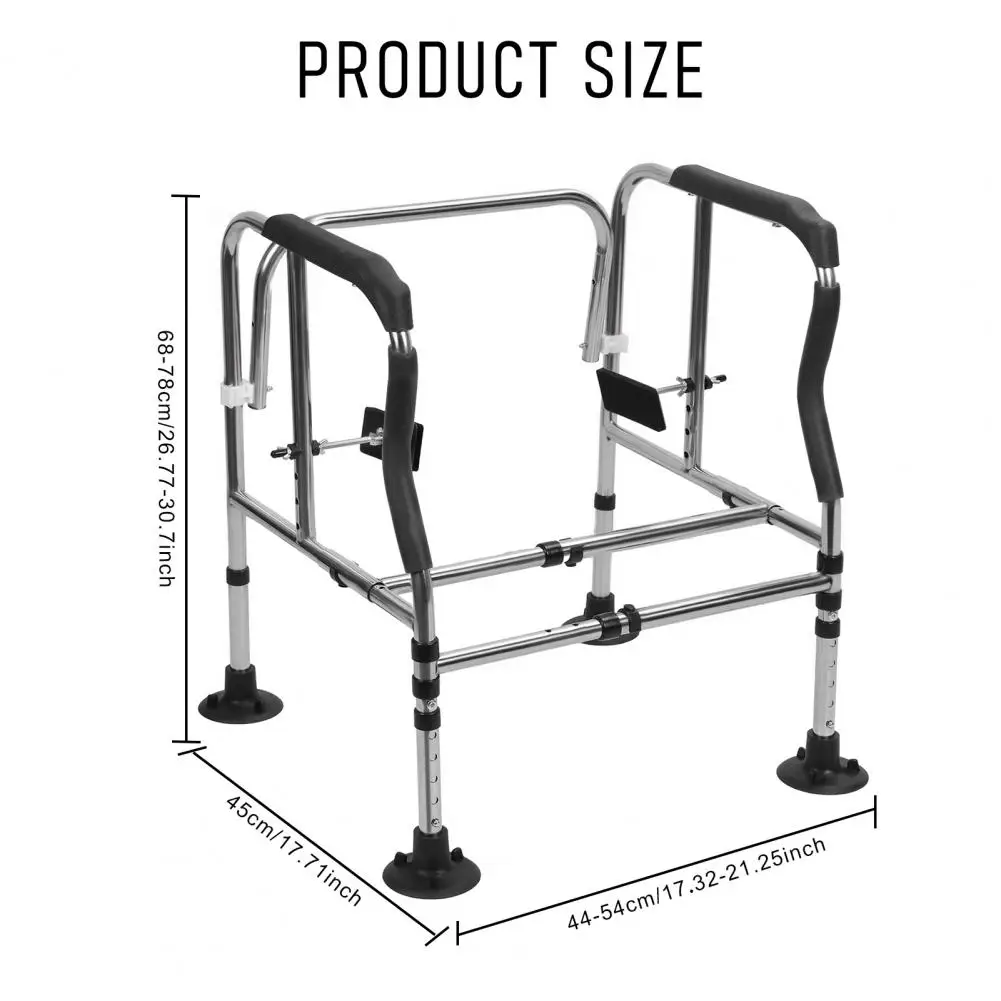 Portable bathroom toilet safety armrest with adjustable height and load-bearing capacity of 450LB large suction cup 6