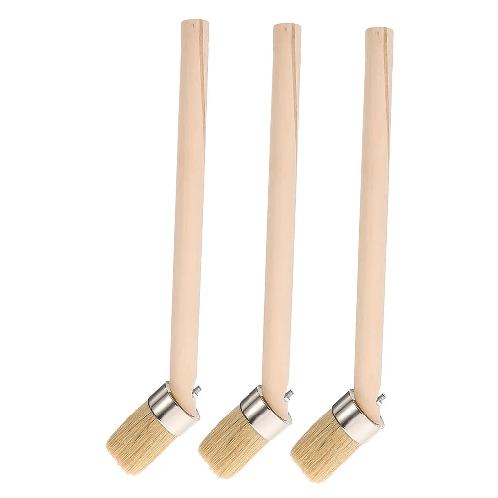 3Pcs 타이어 수리 도구 윤활제 브러시 목재 손잡이 타이어 그리스 브러시로 쉽게 접근 및 수리가 가능합니다. 자동차용 페인트 브러쉬