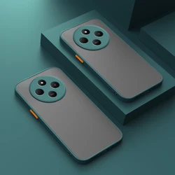 Durable Shockproof Armor Matte Silicone Phone Case - Enhanced Protection Bumper Cover for Redmi 14C (Dark Green)