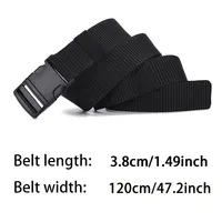 Men's Outdoor Tactical Belt - No Metal Buckle (Plastic), Nylon Canvas Woven, Heavy Duty High Quality Webbing - Image 5