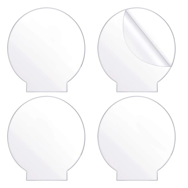 6 Pcs 2mm Acrylic Sheet Clear Cast Plexiglass Square And Round Panel Thick  Plast