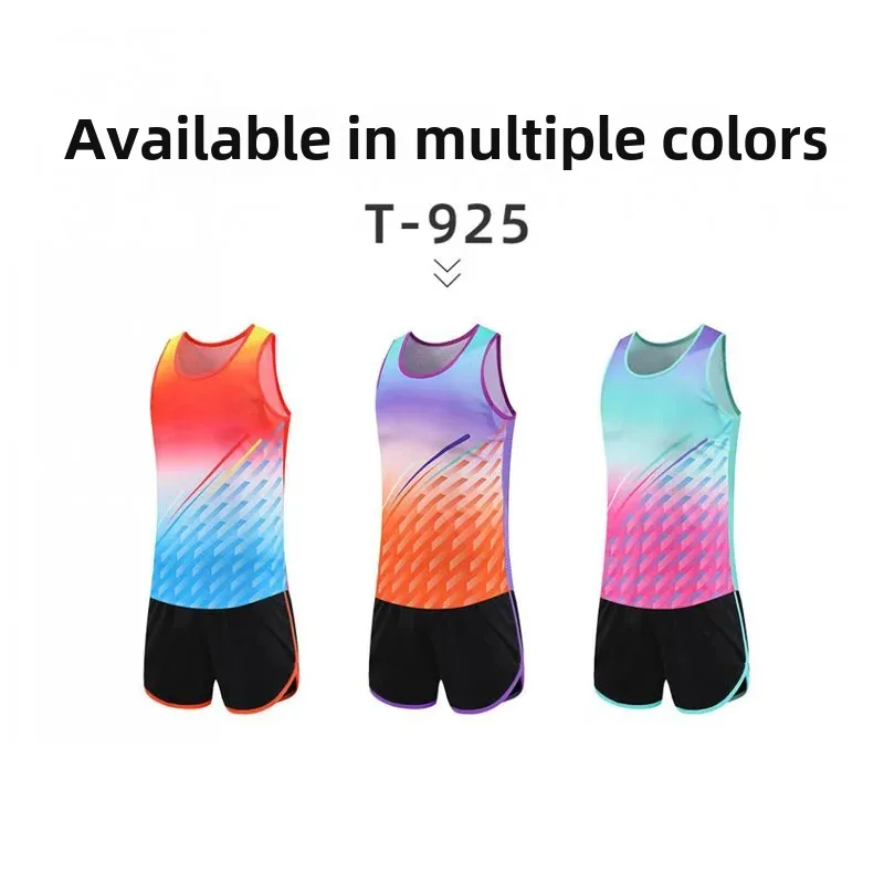 Professional Athletics Training Suit Marathon Running Sports Wear Women's Men's Short Track Competition Vest Set Sports Student