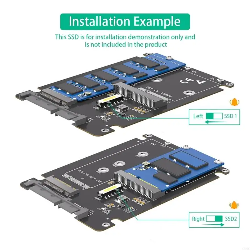 C90C M.2 NGFF SSDs to 2.5inch SATA3.0 Converters Adapter Card with Enclosure Sockets M.2 SSDs Adapter for 2230 2242 2260 2280