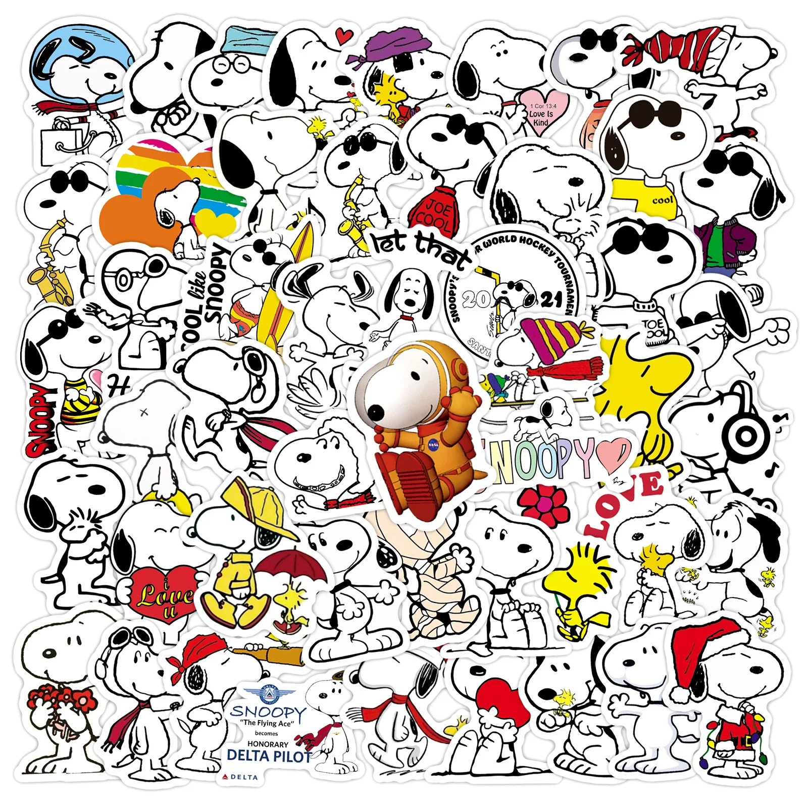 50pcs Dog Snoopy Graffiti Water Cup Luggage Laptop Handbook Waterproof Sticker 6