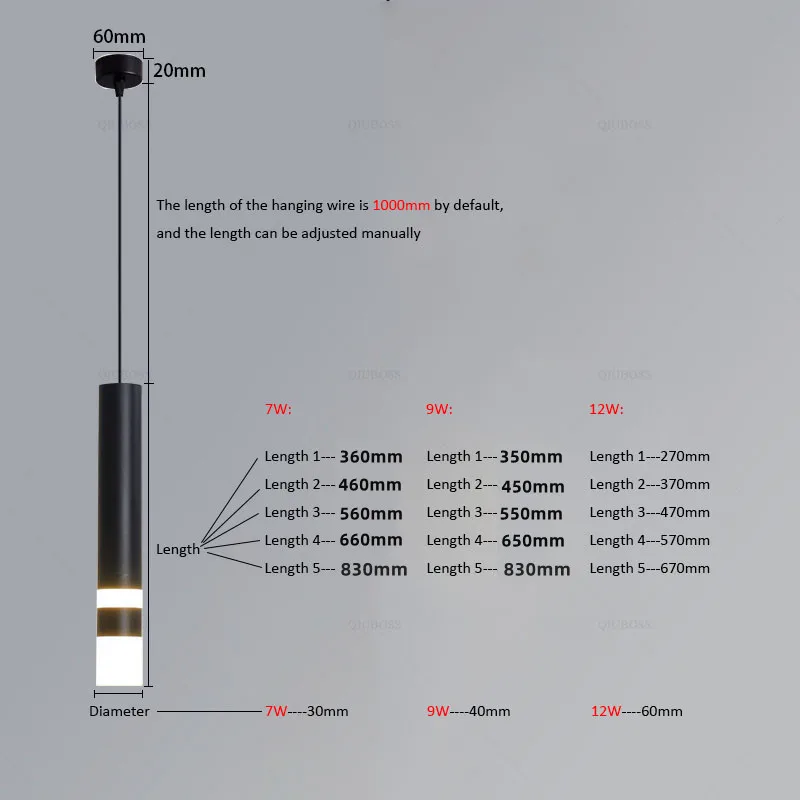 Pendant Lamp Long Tube LED Pendant Lights
