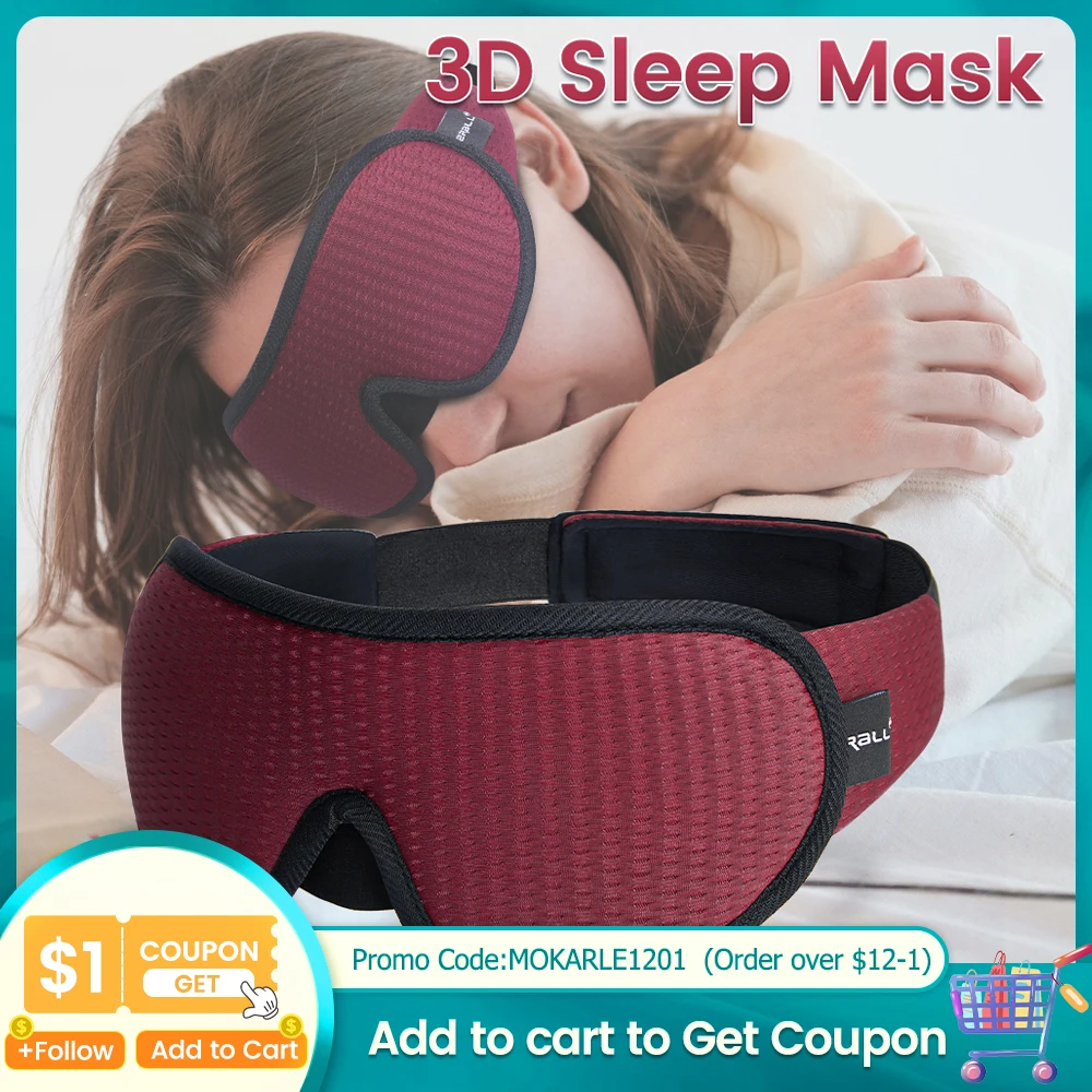 3D Sleeping Mask 100% Blackout Blindfold Sleep Mask for Eyes Smooth Sleep Eye Mask Sleeping Aid Eye Mask for Travel Slaapmasker