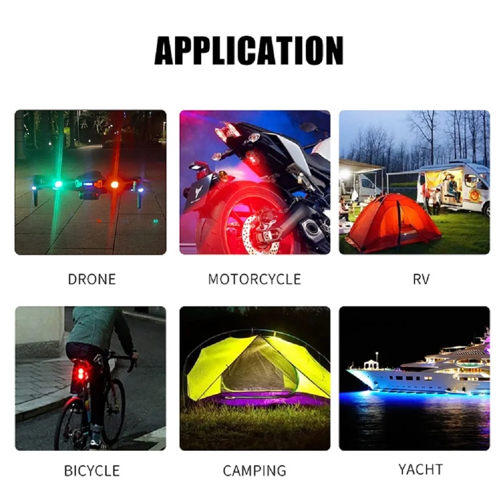 Strobe Light Motorcycle Light Motorcycle LED Lights Bicycle Light Motorcycle Turn Signal Lights Motorcycle Turn Signal 1PC 7 Color Mini USB Charging LED Anti-Collision Motorcycle Bicycle Light 5V Drone Strobe Lights Flashing Warning Signal Light