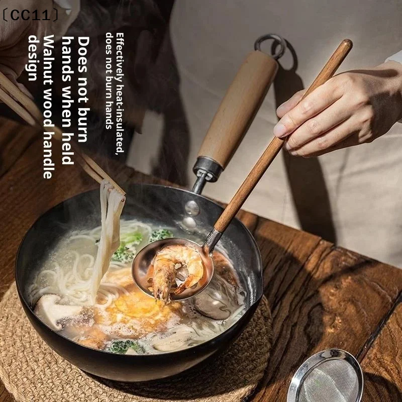 أدوات مطبخ بمقبض من خشب الجوز، ملعقة وملقط من الست...