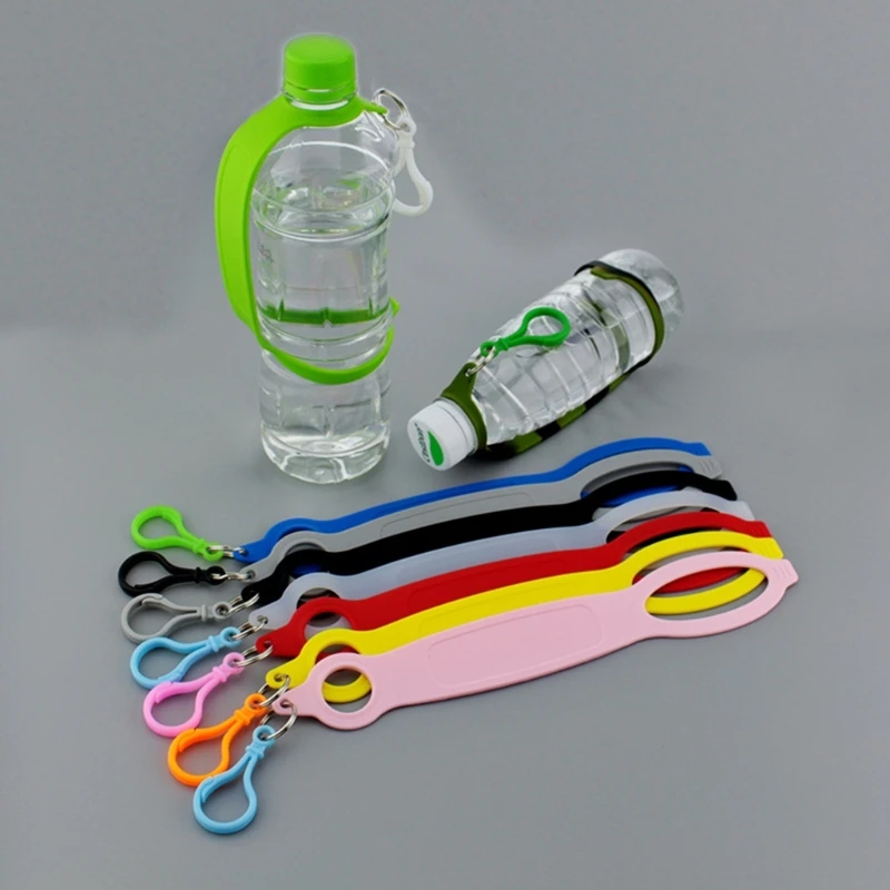 

Portable Silicone Water Bottle Holder with Carabiner Buckle Water Bottle Belt Quickdraw Carabiner Holder Hook Clip Camping Tool