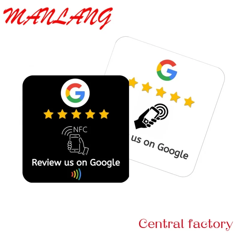 Custom  Google Review Card NFC NTAG213 215 216 Epoxy/PVC Sticker Window Label/Table Tag for Yelp Tripadvisor restaurant/hotel/ta