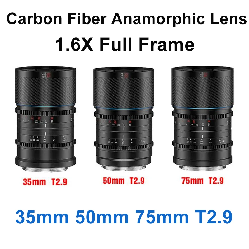 Sirui 35Mm 50Mm 75Mm T2.9 1.6X Full Frame Obiettivo Anamorfico Per Dji Canon Sony Nikon Fujifilm Leica Panasonic Sigma Bmpcc6K