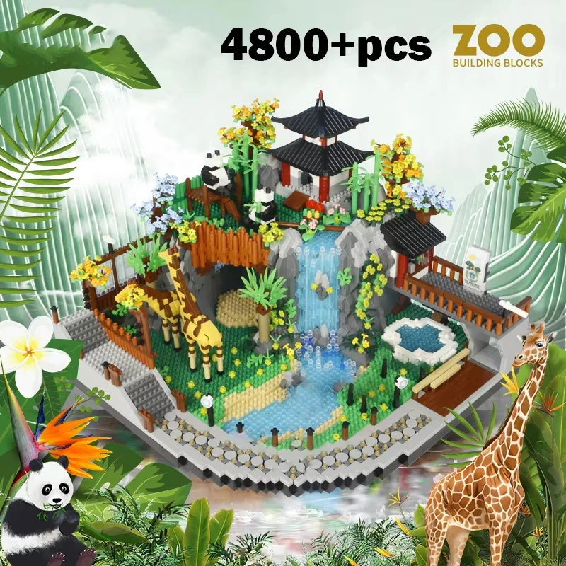 Zoo Building Blocks DIY 4800+PCS Desert Park Mini Bricks Animals