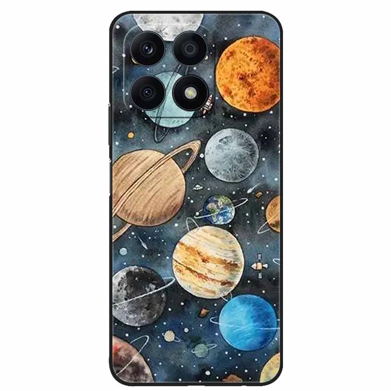 Cool Black Soft TPU Phone Case with Wolf and Lion Design - Durable Back Cover