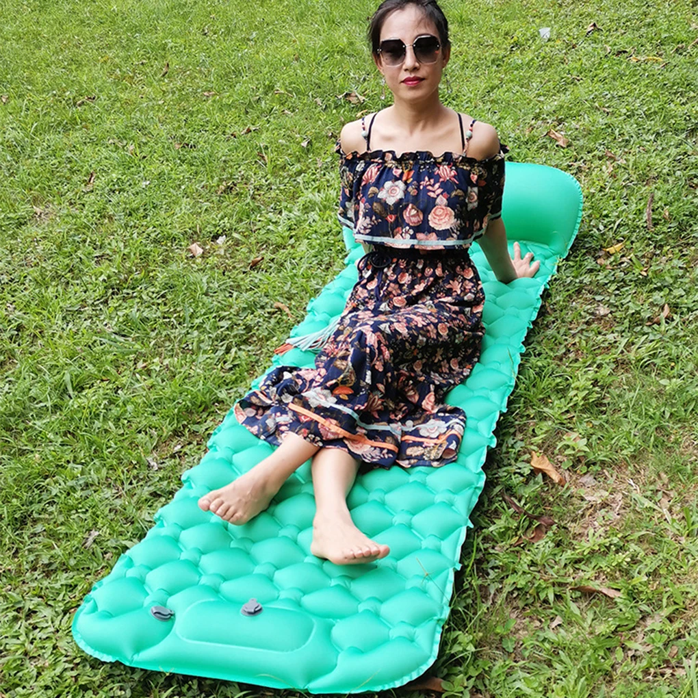 

Camping Mattress Inflatable Air Cushion Collapsible Travel Mat Beach