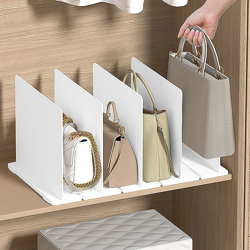 

Handbag Organize Divider Multi-Purpose Dishes Books Bags Storage Display Rack Plastic Wardrobe Divider Shelf