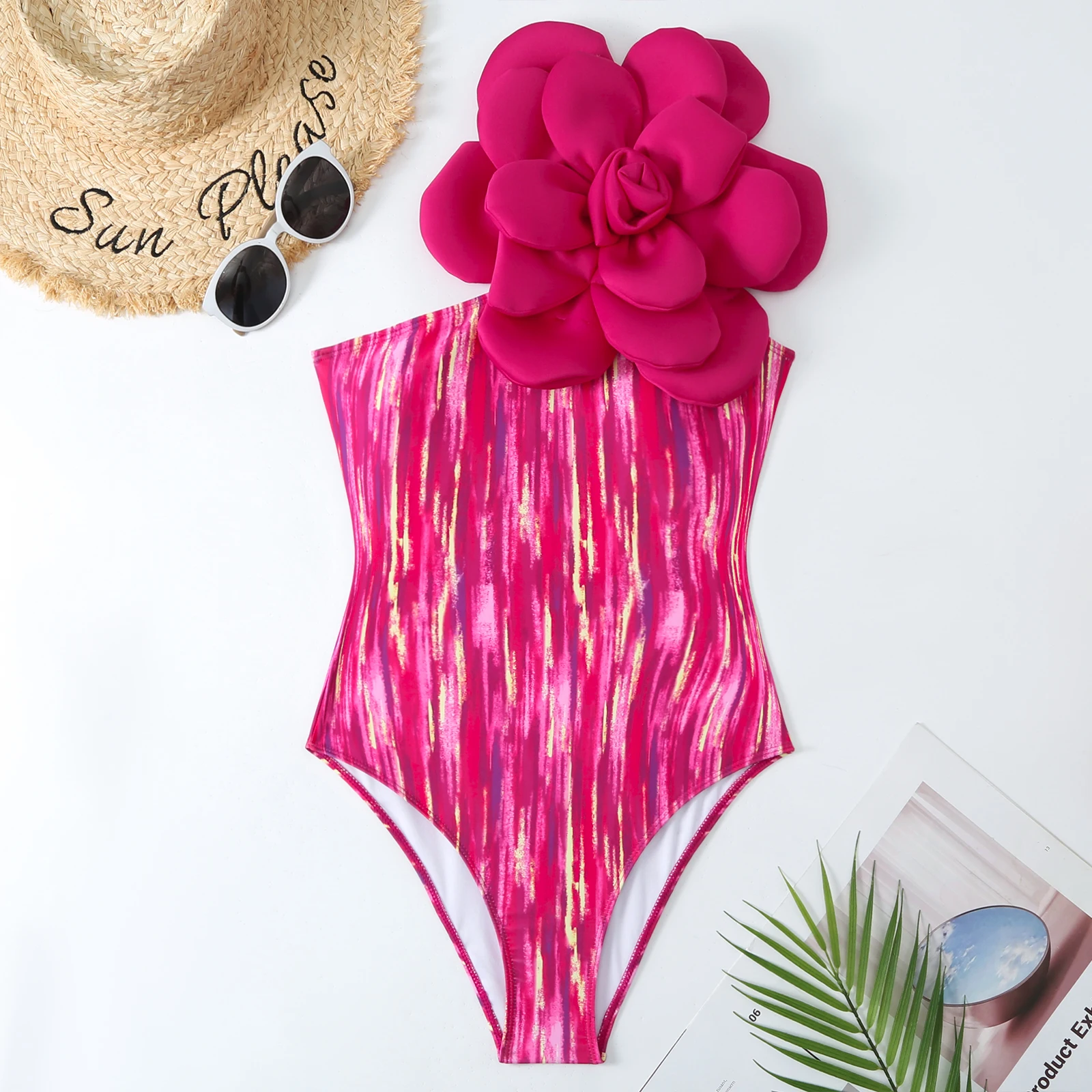 ZAFUAZ 2023 Sexy Swimwear Ruffle Shoulder Bikini Set One Piece Swimsuit Skirt Women Brazilian Beachwear Bathing Suit Dress
