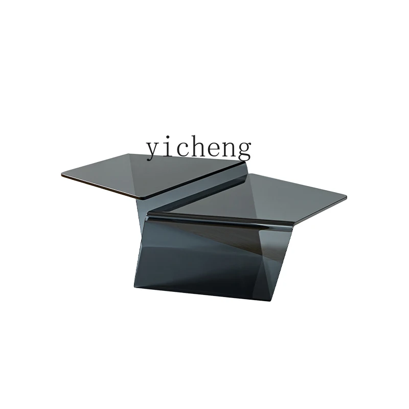

Zc Creative Strange Shape Glass Tea Table Modern Minimalist Art Household Tea Tray