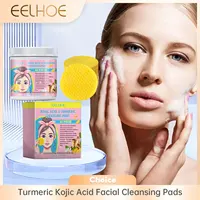 EELHOE Turmeric Kojic Acid Facial Cleansing Pads Cleaning Remover Pores Dirt Moisturizer Face Exfoliating Daily Clean Skin Care 1