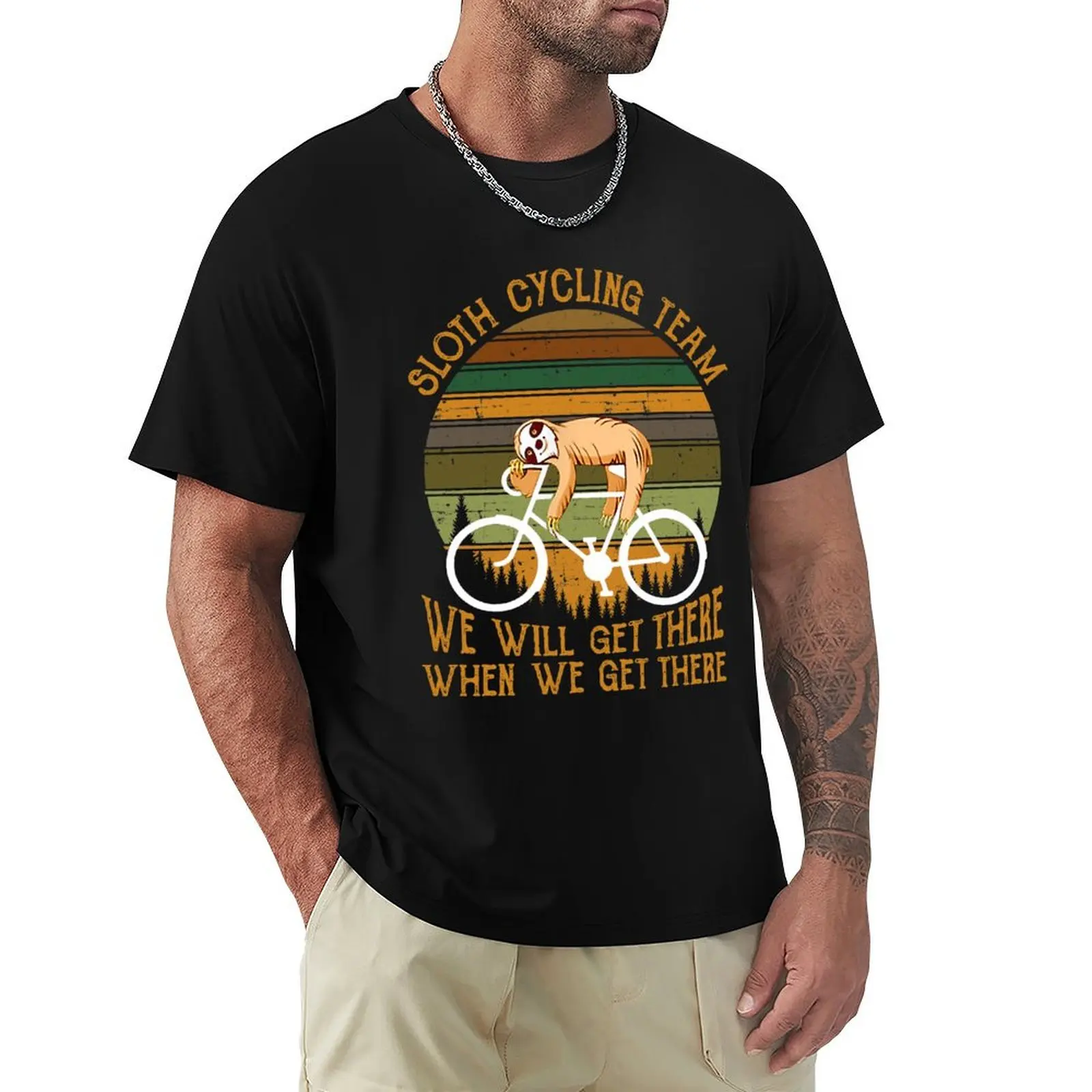 Sloth Cycling Team We Will Get There When We Get There T-Shirt