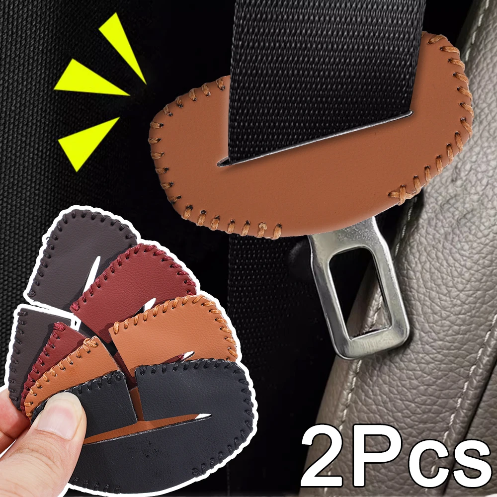 

Seat Belt Buckle Cover PU Leather Protective Cover Anti-Scratch Modified Safebelt Cover Universal Interior Protector Accessories