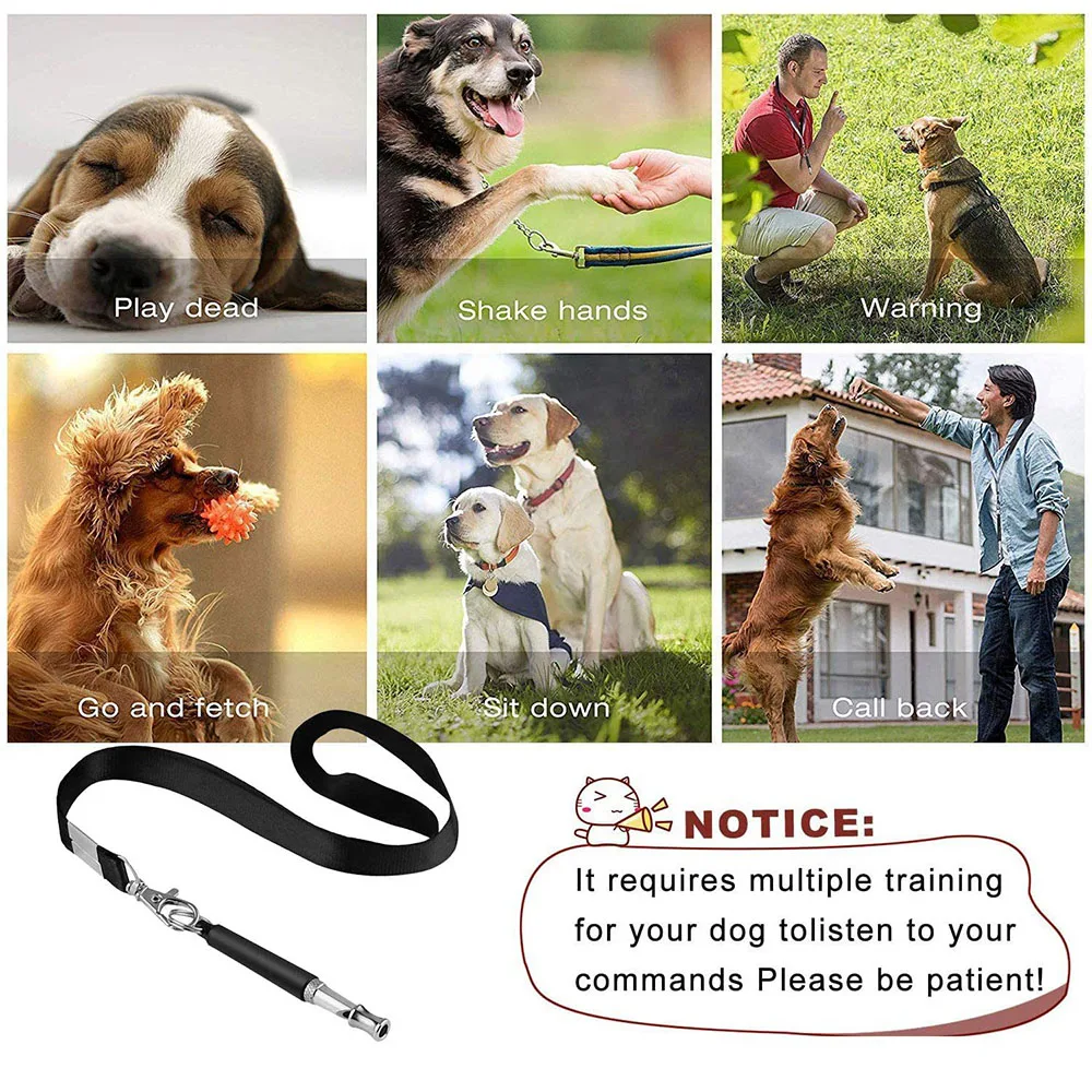 Dog Whistle Pet Dog Whistle Puppy Training Obedience Ultrasonic Supersonic Sound Repeller Pitch Stop Barking Quiet For Dogs & Cats