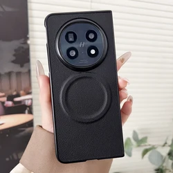 Magnetic PU Leather Anti-Slip Ultra Thin Phone Cover for OPPO Find N5 (Black)