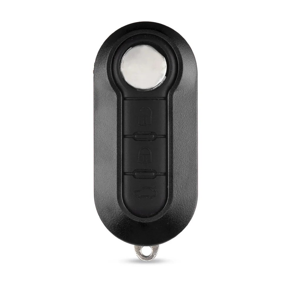 Premium 3-Button Flip Car Key Shell with White Button Fob and SIP22 Blade