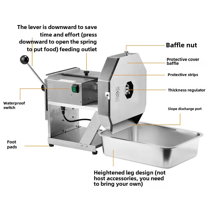 Air Rice Cake Slicer Commercial Cut Beef Sausage Potato Cabbage Mini Electric Vegetable Cutting Machine