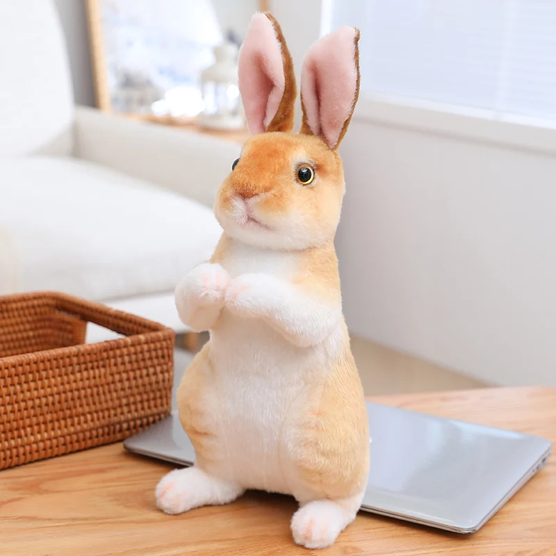 귀여운 토끼 봉제 모피, 귀여운 동물, 부활절 토끼, 장난감 모델, 선물, 홈 데코