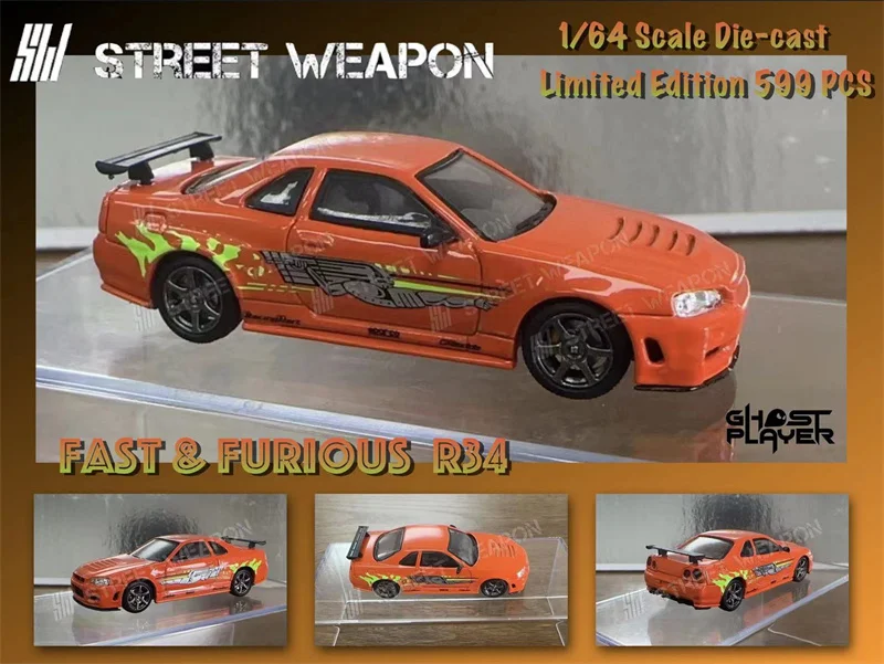 Street Warrior 1:64 Fast & Furious Skyline Gtr (Bnr34) Diecast Model Car