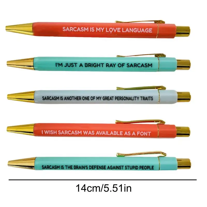 Sarcasm Pens 5PCS Engraved Pens For Sarcastic Souls Sarcastic Pens For Work Funny  Sarcastic Ballpoint Pens